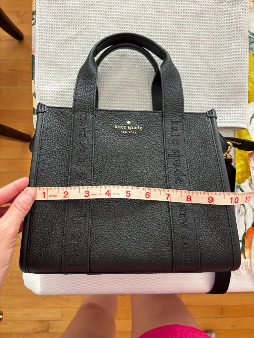 Kate Spade New York Kip Pebbled Black Leather Small Tote - Picture 10 of 11